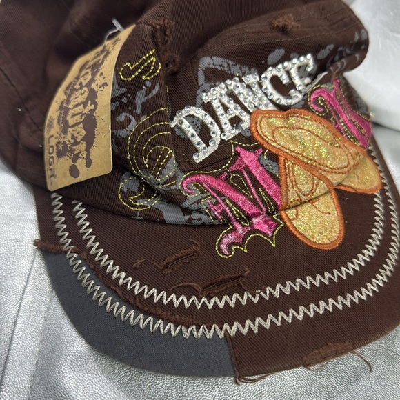 (W4) Vintage Leader L.O.G.A. Dance Cap, Y2K Rhinestone Mom Adjustable - Picture 11 of 11